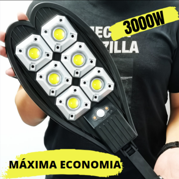 Refletor Solar LED Econômico 3000Watts com Sensor de Movimento